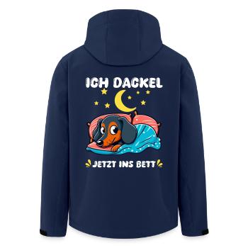 Dog Dachshund Sleeping Outfit Dachshund Friend Starry Night - Men’s Recycled Softshell Jacket by Stanley/Stella - navy - Back - AI Model Male 185 light (185cm)