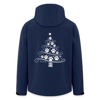 Christmas Tree Paw Paw Print Dog Cat Wau - Men’s Recycled Softshell Jacket by Stanley/Stella - navy - Back - AI Model Male 185 light (185cm)