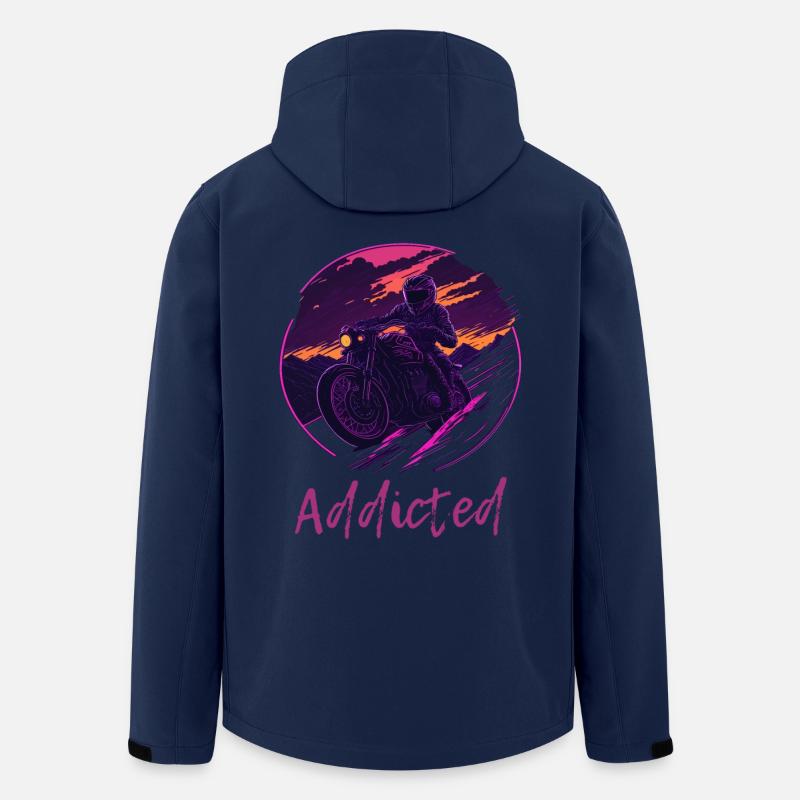 Synthwave Moto Accro - Veste softshell homme en polyester recyclé Discoverer Stanley/Stella - marine