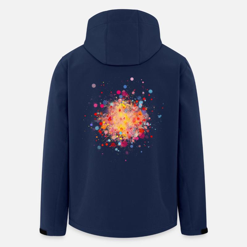 Farbspritzer Frühling bunt, Flecken und Tupfen - Recycelte Männer Softshell-Jacke von Stanley/Stella - Navy
