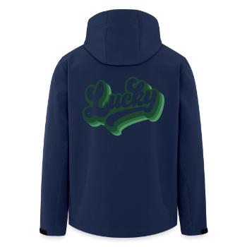 St. Patrick’s Day Gift Shamrock Men, Women, Kids - Men’s Recycled Softshell Jacket by Stanley/Stella - navy - Back - AI Model Male 185 light (185cm)