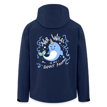 Narwhal is my Spirit Animal - Men’s Recycled Softshell Jacket by Stanley/Stella - navy - Back - AI Model Male 185 light (185cm)