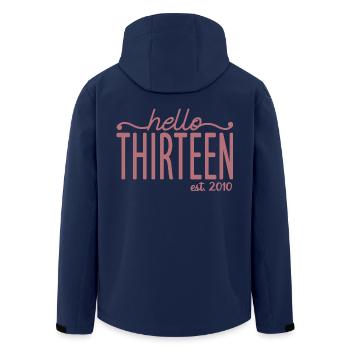 13th Birthday Girls 13 Hello Thirteen Est. 2010 - Men’s Recycled Softshell Jacket by Stanley/Stella - navy - Back - AI Model Male 185 light (185cm)
