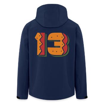Burger Number 13 - 13 Years Old 13th Birthday Gift - Men’s Recycled Softshell Jacket by Stanley/Stella - navy - Back - AI Model Male 185 light (185cm)