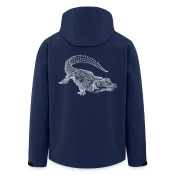 Crocodile Art Sketch Graphic Wild Animal Lover - Veste softshell homme en polyester recyclé Stanley/Stella - marine - Dos - AI Model Male 185 light (185cm)