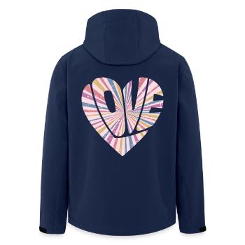 Buntes Liebesherz Cooles Geschenk für Männer Frauen & Kinder - Recycelte Männer Softshell-Jacke von Stanley/Stella - Navy - Hinten - AI Model Male 185 light (185cm)