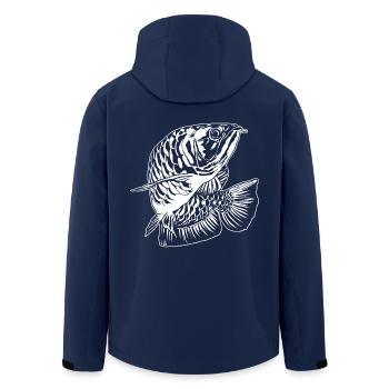 Arowana Fish Graphic Fishes Lover Fishing Gear - Men’s Recycled Softshell Jacket by Stanley/Stella - navy - Back - AI Model Male 185 light (185cm)