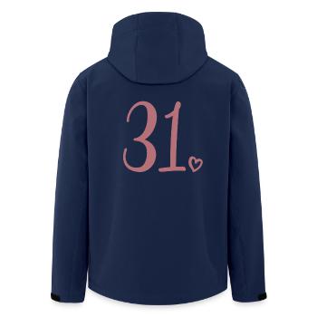 Cute Number 31, 31 Years Old, 31st Birthday Gift - Men’s Recycled Softshell Jacket by Stanley/Stella - navy - Back - AI Model Male 185 light (185cm)
