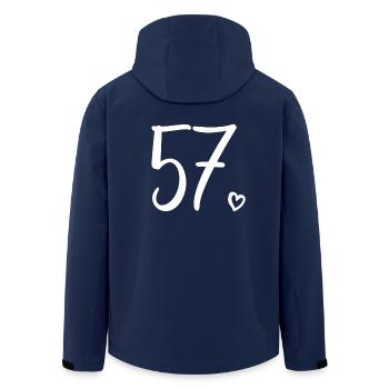 Süße Nummer 57, 57 Jahre alt, Geschenk zum 57. Geburtstag - Recycelte Männer Softshell-Jacke von Stanley/Stella - Navy - Hinten - AI Model Male 185 light (185cm)