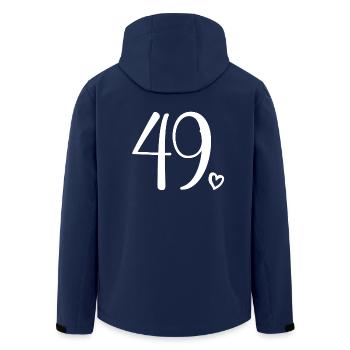Mignon numéro 49, 49 ans, cadeau de 49e anniversaire - Veste softshell homme en polyester recyclé Stanley/Stella - marine - Dos - AI Model Male 185 light (185cm)