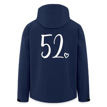 Cute Number 52, 52 Years Old, 52nd Birthday Gift - Men’s Recycled Softshell Jacket by Stanley/Stella - navy - Back - AI Model Male 185 light (185cm)