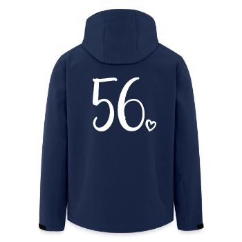 Cute Number 56, 56 Years Old, 56th Birthday Gift - Men’s Recycled Softshell Jacket by Stanley/Stella - navy - Back - AI Model Male 185 light (185cm)