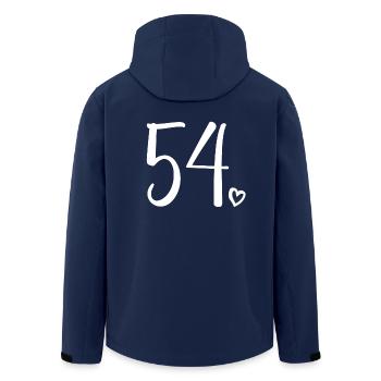 Cute Number 54, 54 Years Old, 54th Birthday Gift - Men’s Recycled Softshell Jacket by Stanley/Stella - navy - Back - AI Model Male 185 light (185cm)