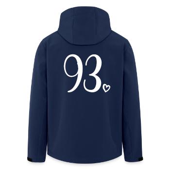 Cute Number 93, 93 Years Old, 93rd Birthday Gift - Men’s Recycled Softshell Jacket by Stanley/Stella - navy - Back - AI Model Male 185 light (185cm)