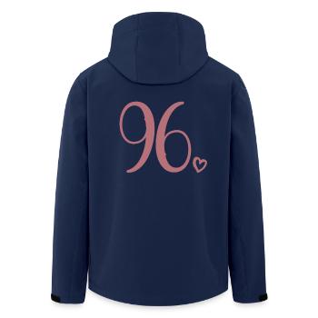 Cute Number 96, 96 Years Old, 96th Birthday Gift - Men’s Recycled Softshell Jacket by Stanley/Stella - navy - Back - AI Model Male 185 light (185cm)