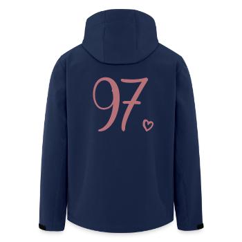 Cute Number 97, 97 Years Old, 97th Birthday Gift - Men’s Recycled Softshell Jacket by Stanley/Stella - navy - Back - AI Model Male 185 light (185cm)