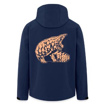 Cool Pangolin Sketch Graphic Wildlife Creature - Men’s Recycled Softshell Jacket by Stanley/Stella - navy - Back - AI Model Male 185 light (185cm)