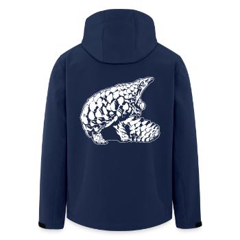 Cool Pangolin Sketch Graphic Wildlife Creature - Men’s Recycled Softshell Jacket by Stanley/Stella - navy - Back - AI Model Male 185 light (185cm)