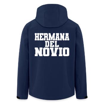 Hermana del Novio Groom's Sister Wedding Gift - Men’s Recycled Softshell Jacket by Stanley/Stella - navy - Back - AI Model Male 185 light (185cm)