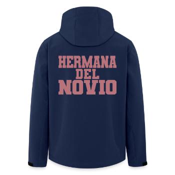 Hermana del Novio Groom's Sister Wedding Gift - Men’s Recycled Softshell Jacket by Stanley/Stella - navy - Back - AI Model Male 185 light (185cm)