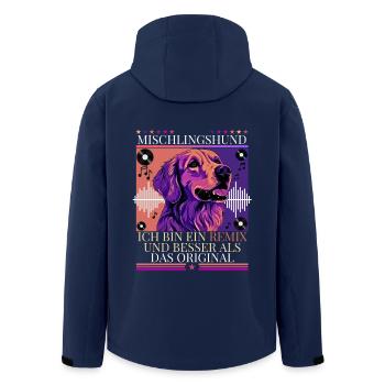 Mischlingshund. Remix ist besser als das Original. - Recycelte Männer Softshell-Jacke von Stanley/Stella - Navy - Hinten - AI Model Male 185 light (185cm)
