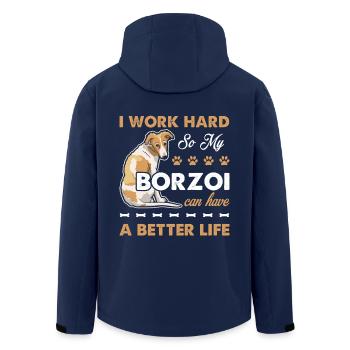 Borzoi Give Better Life To My Borzoi - Men’s Recycled Softshell Jacket by Stanley/Stella - navy - Back - AI Model Male 185 light (185cm)