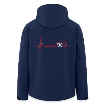 Carpenter Heartbeat Shirt - Men’s Recycled Softshell Jacket by Stanley/Stella - navy - Back - AI Model Male 185 light (185cm)