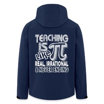 Pi Day Teaching Is Like Pi - Men’s Recycled Softshell Jacket by Stanley/Stella - navy - Back - AI Model Male 185 light (185cm)