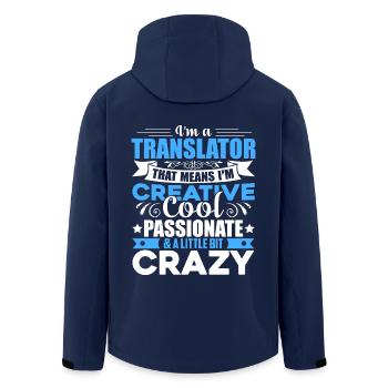 Translator I'm A Translator - Men’s Recycled Softshell Jacket by Stanley/Stella - navy - Back - AI Model Male 185 light (185cm)