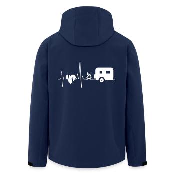 Camping Camping Herzschlag - Recycelte Männer Softshell-Jacke von Stanley/Stella - Navy - Hinten - AI Model Male 185 light (185cm)