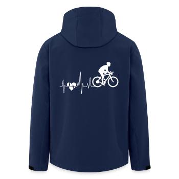 Cycling Cycling Heartbeat - Men’s Recycled Softshell Jacket by Stanley/Stella - navy - Back - AI Model Male 185 light (185cm)