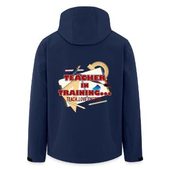 Teacher In Training - Men’s Recycled Softshell Jacket by Stanley/Stella - navy - Back - AI Model Male 185 light (185cm)