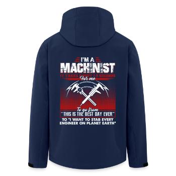 Machinist I am A Machinist - Men’s Recycled Softshell Jacket by Stanley/Stella - navy - Back - AI Model Male 185 light (185cm)