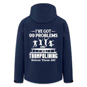 Trampolining Solves All Problems - Men’s Recycled Softshell Jacket by Stanley/Stella - navy - Back - AI Model Male 185 light (185cm)
