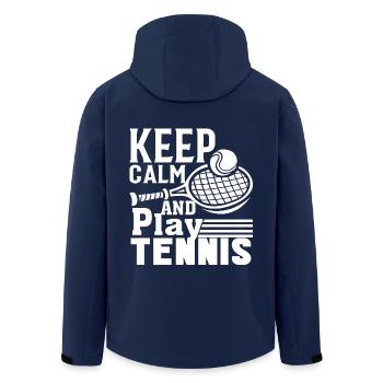 Tennis Keep Calm And Play Tennis - Men’s Recycled Softshell Jacket by Stanley/Stella - navy - Back - AI Model Male 185 light (185cm)