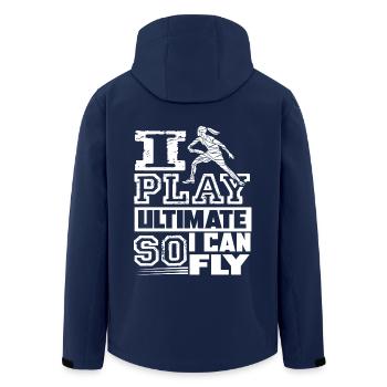 Ultimate Frisbee I Play Ultimate So I Can Fly - Men’s Recycled Softshell Jacket by Stanley/Stella - navy - Back - AI Model Male 185 light (185cm)