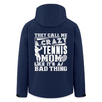 Tennis They Call Me A Crazy Tennis Mom - Men’s Recycled Softshell Jacket by Stanley/Stella - navy - Back - AI Model Male 185 light (185cm)