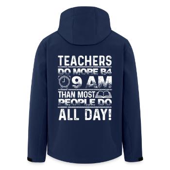Teachers Do More Than Most People Do All Day - Men’s Recycled Softshell Jacket by Stanley/Stella - navy - Back - AI Model Male 185 light (185cm)