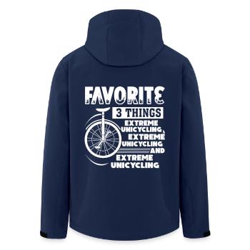 Unicycling I Like Extreme Unicycling - Men’s Recycled Softshell Jacket by Stanley/Stella - navy - Back - AI Model Male 185 light (185cm)