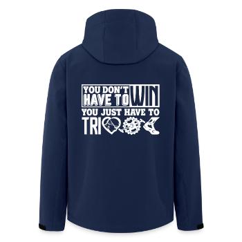 Triathlon Just Have To Tri - Men’s Recycled Softshell Jacket by Stanley/Stella - navy - Back - AI Model Male 185 light (185cm)