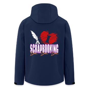 I Love Scrapbooking - Men’s Recycled Softshell Jacket by Stanley/Stella - navy - Back - AI Model Male 185 light (185cm)