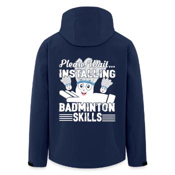 Please Wait Installing Badminton - Men’s Recycled Softshell Jacket by Stanley/Stella - navy - Back - AI Model Male 185 light (185cm)