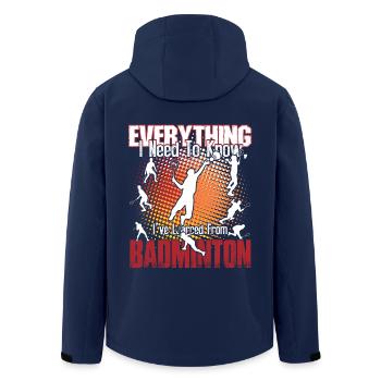 Badminton Is Everything - Men’s Recycled Softshell Jacket by Stanley/Stella - navy - Back - AI Model Male 185 light (185cm)