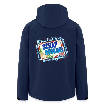 I Love Scrapbooking - Men’s Recycled Softshell Jacket by Stanley/Stella - navy - Back - AI Model Male 185 light (185cm)