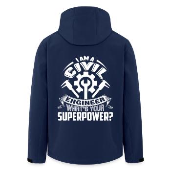 I am A Civil Engineer What's Your Superpower - Men’s Recycled Softshell Jacket by Stanley/Stella - navy - Back - AI Model Male 185 light (185cm)