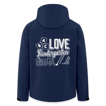 Kindergarten Teacher Kindergarten Teacher Love - Men’s Recycled Softshell Jacket by Stanley/Stella - navy - Back - AI Model Male 185 light (185cm)