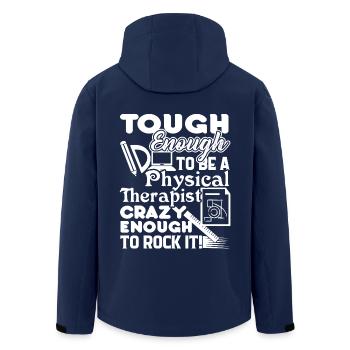 Tough Enough To Be A Physical Therapist - Men’s Recycled Softshell Jacket by Stanley/Stella - navy - Back - AI Model Male 185 light (185cm)