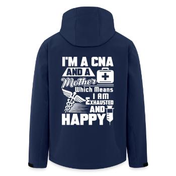 CNA I am A CNA And A Mother - Men’s Recycled Softshell Jacket by Stanley/Stella - navy - Back - AI Model Male 185 light (185cm)