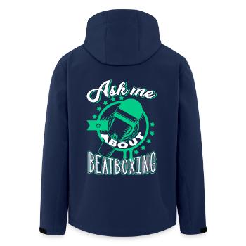 Beatboxing Ask Me About Beatboxing - Men’s Recycled Softshell Jacket by Stanley/Stella - navy - Back - AI Model Male 185 light (185cm)