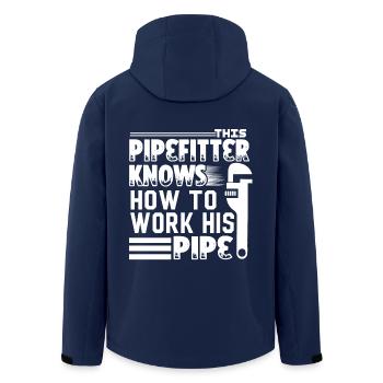 Pipefitter Pipefitter Know How To Work - Men’s Recycled Softshell Jacket by Stanley/Stella - navy - Back - AI Model Male 185 light (185cm)
